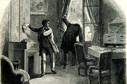 Ilustración de Auguste Dupin para ilustrar el texto de detectives en la literatura.