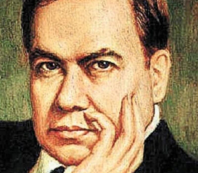 Dibujo de Rubén Darío para ilustrar un artículo sobre sus poemas.